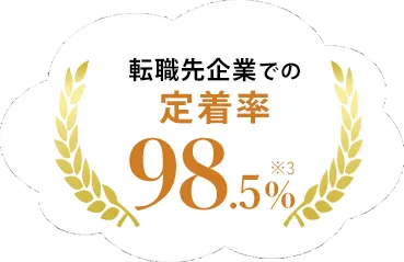 転職先企業での定着率98.5%※3